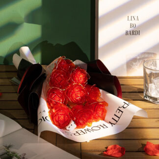 Bouquet Artificial Rose Assembled Building Blocks